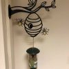 Metal Bee Hive Bird Feeder