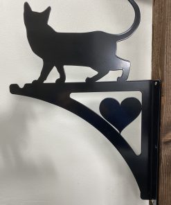 Cat And Love Heart Hanging Basket Bracket